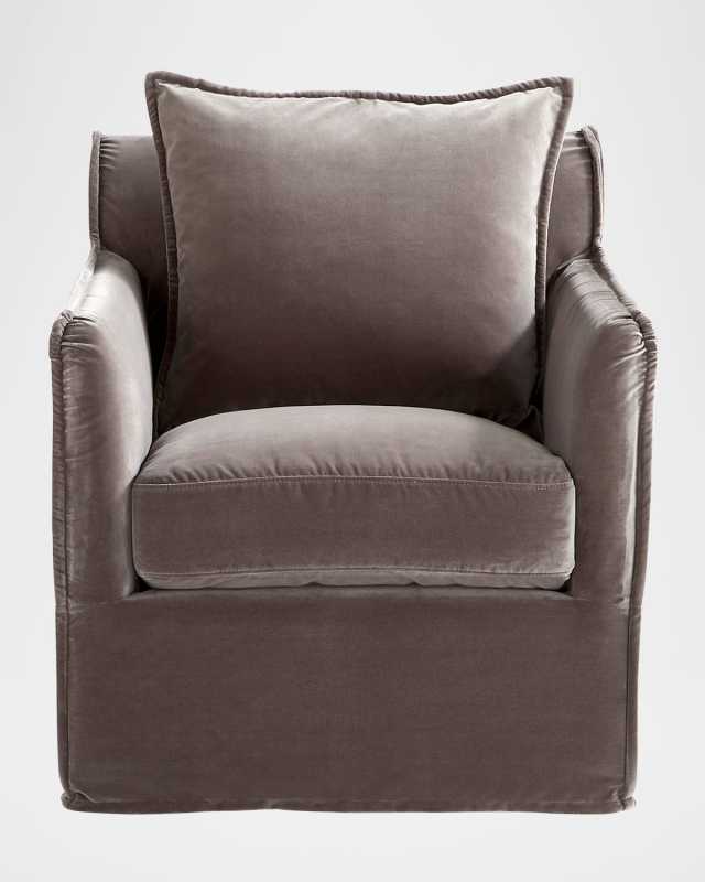 Wrinnie Velvet Swivel Chair
